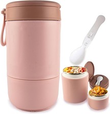 800ml Hot Food/Soup Thermos Flask Stainless Steel Vacuum Insulated Jar & Spoon.