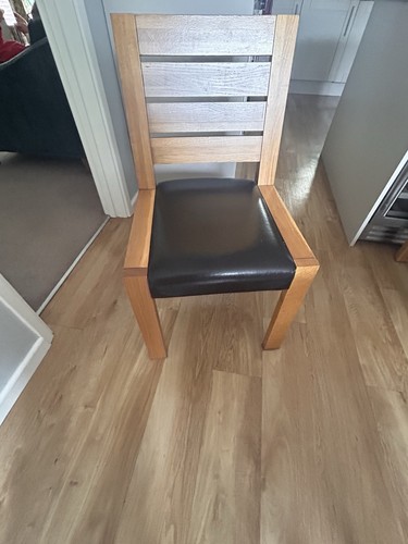 Two solid oak wood chairs - two,