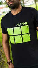Alpine Retro T Shirt 6 Button Black