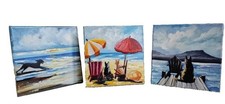 oil paintings on canvas hand painted colourful set of dogs on the beach canvas