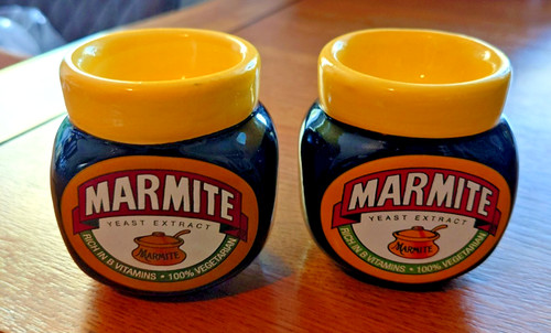 Pair marmite egg cups - marmite,