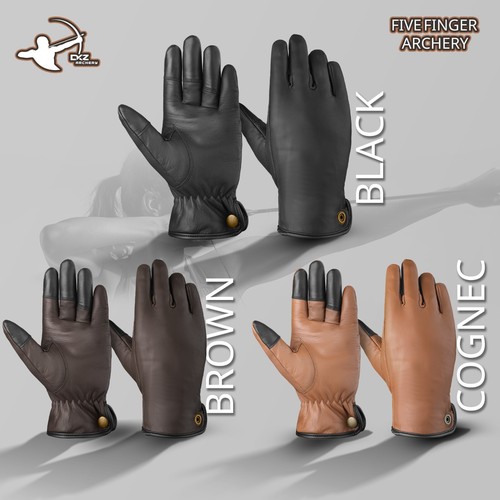 Leather archery glove with - leather,