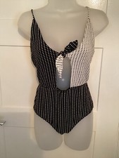 Beach Riot Black White Monogram One Piece Swim Suit Size Large