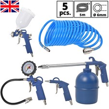 Air Compressor Kit New 5 Piece Air Line Accessories Spray Gun Tools Air Hose UK