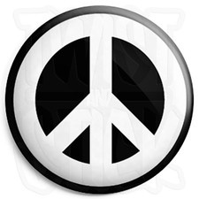 Peace Symbol - White - 25mm