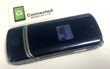 Motorola KRZR K1 - Mobile Phone (Unlocked) Flip Fold Blue (Working crack to top)