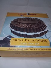 *NORDIC WARE* CREME FILLED WAFER CAKE PAN SET sandwich Cookie Tins USA baking