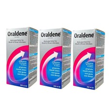 3 X Oraldene Original Mouthwash for Mouth & Throat Infections 200ml