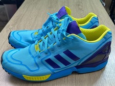 rare Adidas Originals ZX Flux Techfit Torsion Men's Bright Cyan Trainers - UK 11