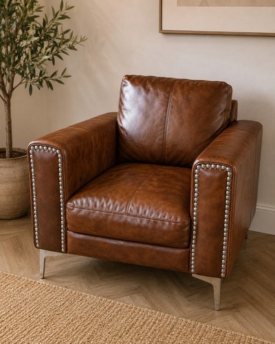 Large brown leather - brown, club
