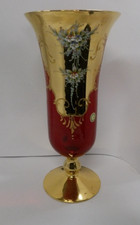 Murano 24kt Gold Painted Red