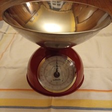 Sabichi Red Mechanical Kitchen Scale Stainless Steel Bowl 