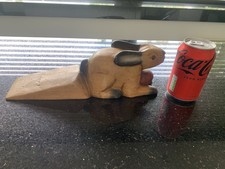 rabbit door stop/wedge - carved wood, rarely used.