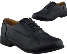 Ladies Womens Lace Up Smart