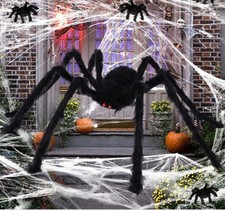 200CM Hairy Giant Spider Halloween Prop Haunted House Party In/Outdoor Decor