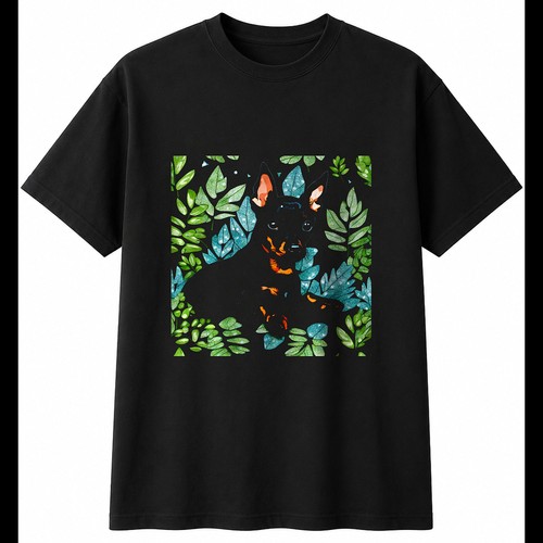 Botanical miniature pinscher - botanical,