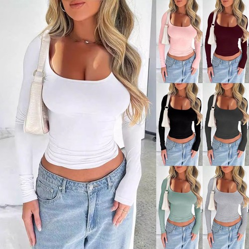 Lady autumn scoop neck tops - autumn,