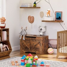 HOOBRO Wooden Storage Chest Trunk Storage Bench with Lid Large Toy Box Organizer