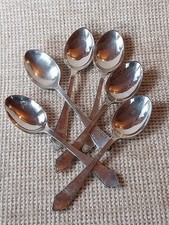 6 silverplated art deco, art nouveau coffee spoons, teaspoons 10.5cm