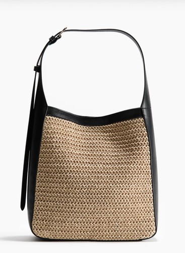Straw woven shoulder - h&m,