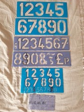 4x Various sets of numbered plastic stencils large writing to small #stationery