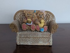 Bears Sat On Sofa Ceramic resin Collectors Bear Figurine Ornament 90s collectors