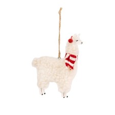 Sass and Belle Festive Llama in Scarf Christmas Decoration with Rustic Twine