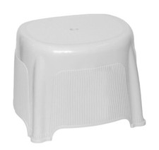 White Shower Stool Plastic Non Slip Leakage Hole Kids Adult Chair Home Bathroom