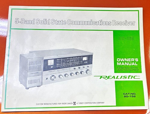 Realistic 160 owner s - realistic, dx-160