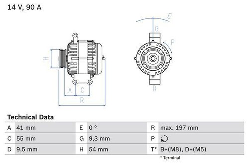 Bosch alternator for - for, fiat