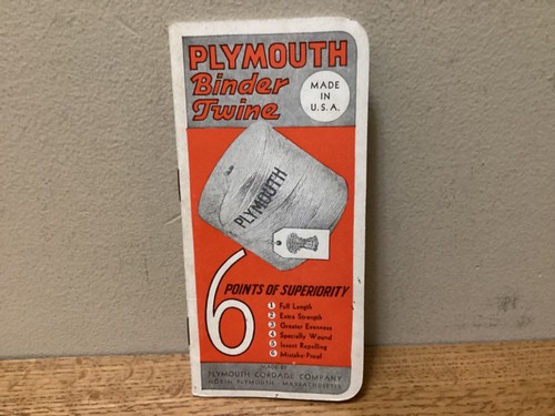 Plymouth binder twine - plymouth, 1938-39