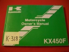 KAWASAKI ORIGINAL FACTORY KX450F - D6F MOTORCYCLE OWNER'S MANUAL #99987-1341 VGC
