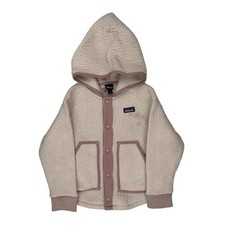 Age 5 Patagonia Fleece Jacket - XS Cream Polyester