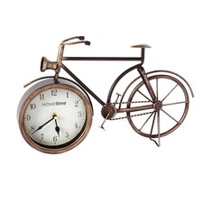 Vintage Bicycle Mantel Clock Antique Brass Metal Old Fashioned Design Quartz