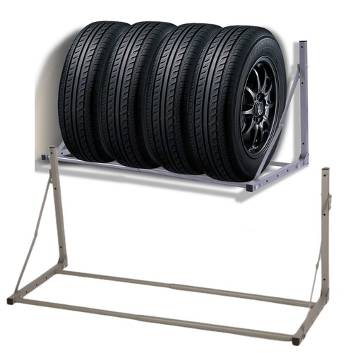 Car tyre rack - car, wall