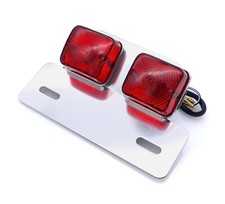 Twin Square Motorcycle Motorbike Stop/Rear Tail Light Brake Light E-Marked
