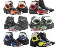 Short Ankle Style Motorcycle Motorbike Leather Boots Multi Colours