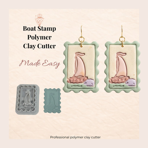 Boat stamp polymer clay - boat,