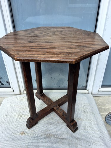 Antique vintage hexagonal oak - vintage,