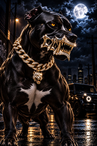 Black rottweiler dog gold - black,