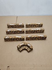 Christmas Village Stone Wall +  Curve Bench Snow Dept 56 Snow Village Lot of 7
