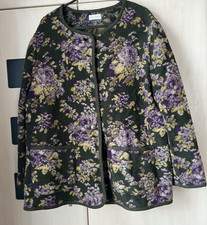Peter Hahn Green & Purple Floral Print Wool Mix Jacket  Size 26. Good Condition