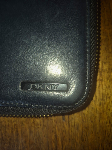 Dkny black leather zip - dkny, zip-around