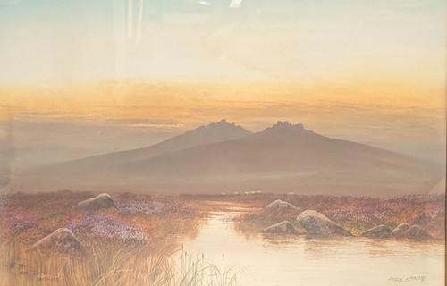Antique watercolour the tors - watercolour,