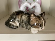 Rare WINSTANLEY  Kensington CAT Size 1 Tabby Tortoiseshell Lying Down Signed
