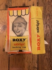 ROXY Watertight Cream Bathing Cap with Detachable Chin Strap, VINTAGE - with Box