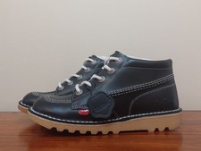 Kickers Kick Hi Core Leather Chukka Ankle Boots, Size UK 4, Navy *read*