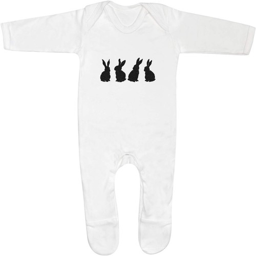 Four bunnies silhouette baby - 'four,
