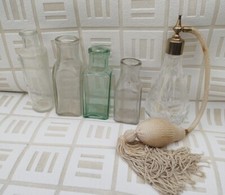 Vintage Stuart atomiser and Glassware with Medicine Measure Bottle bundle 