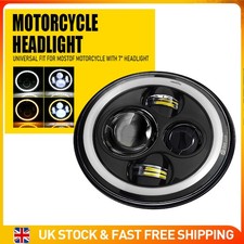 Universal 7" Headlights Motorcycle Motorbike Hi/Lo Beam LED Front Light Headlamp